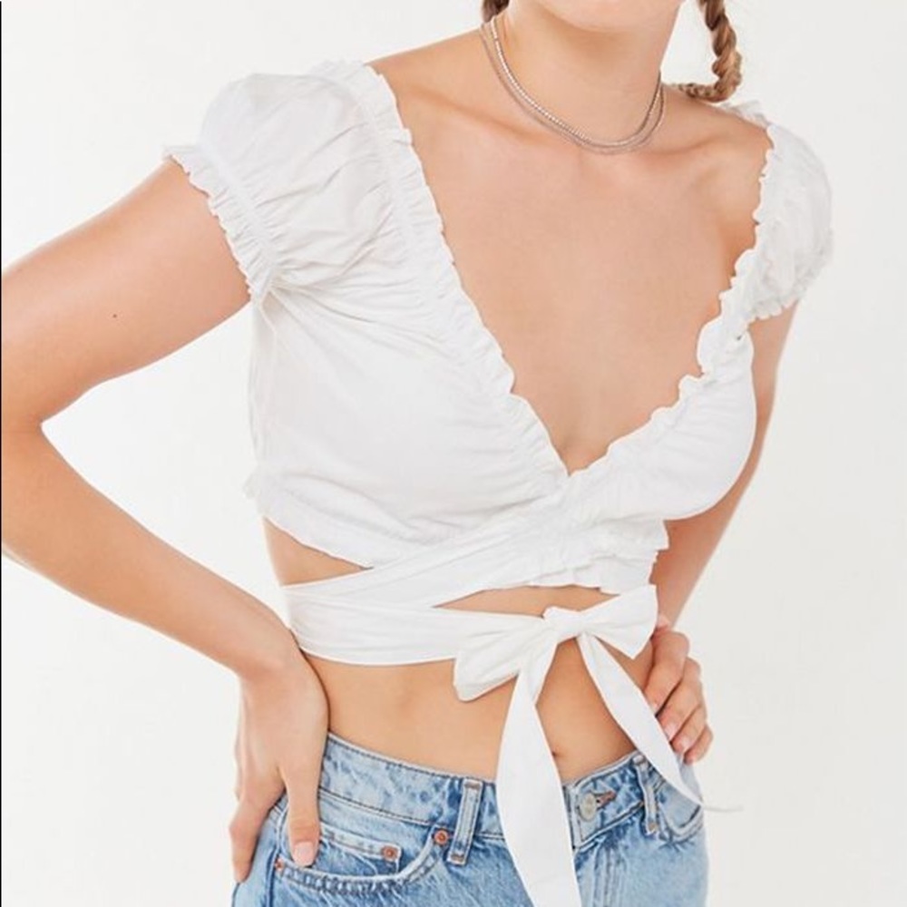 I.AM.GIA Bindi Cropped Wrap Top White